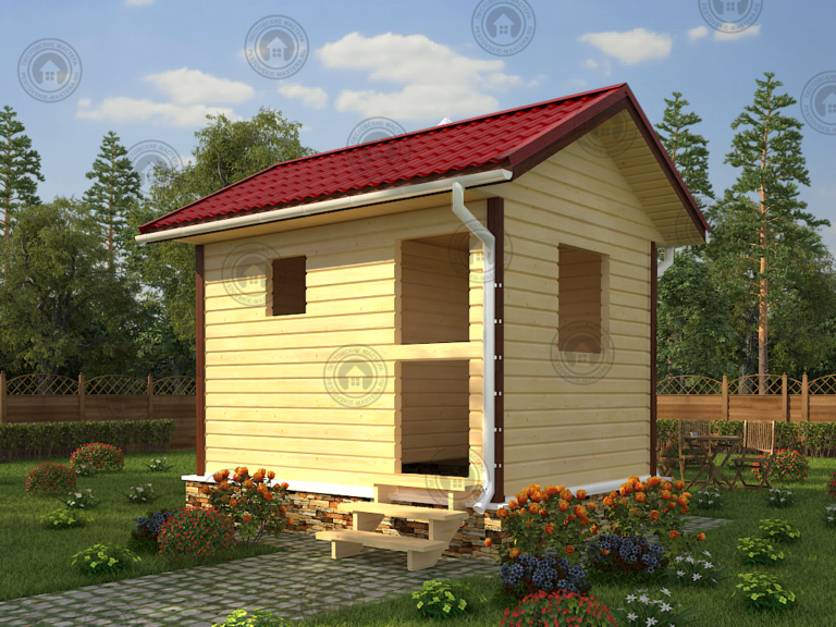 баня из бруса 4*3 без отделки