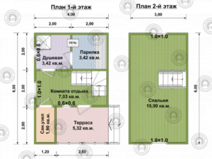 план бани с террасой