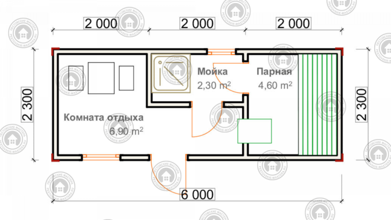 мобильная баня 6 на 2 из бруса