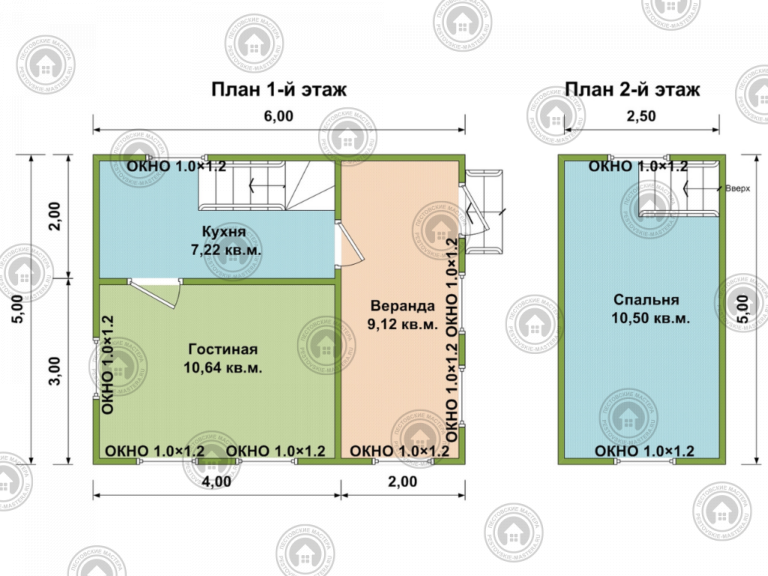 планировка дома 6*5