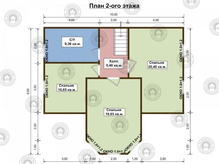 планировка каркасный дом 9 10